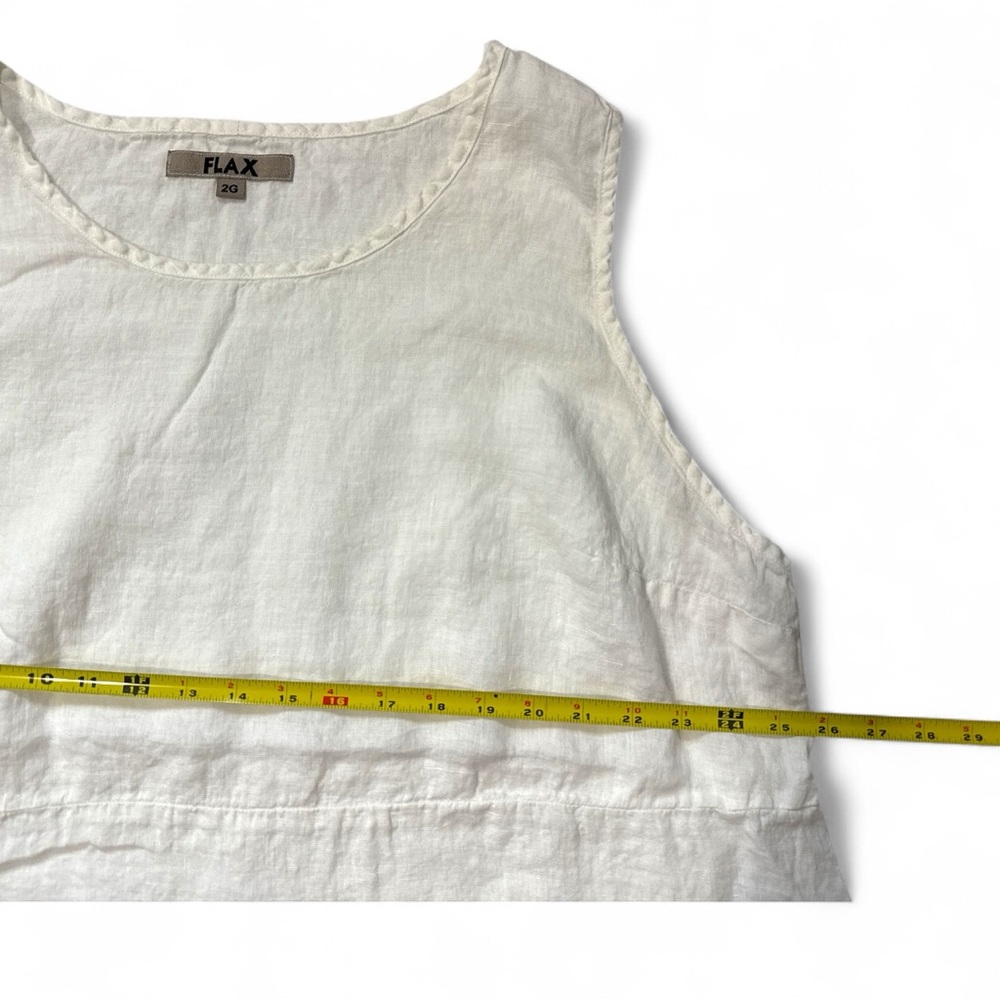 Flax Women's Cream Sleeveless Tank Top 2G - Picture 4 of 4